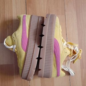 Pink and Yellow Fenty Puma Cleated Creepers